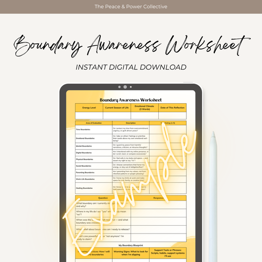 Boundary Awareness Worksheet